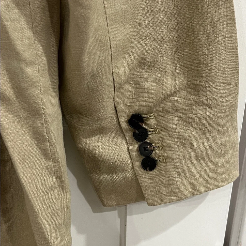 Everlane Beige Linen Double Breasted Blazer Size 14 - Picture 4 of 6